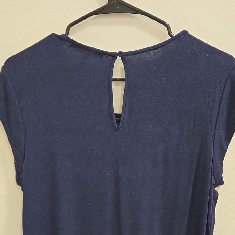 Daniel Rainn Dark Blue Short Sleeve Top - Picture 9 of 14